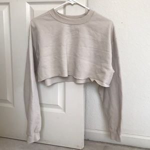 Beige Cropped Sweatshirt size S